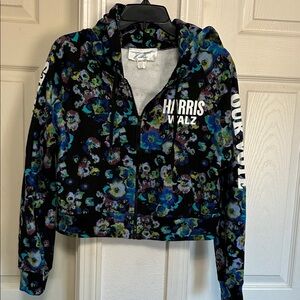 Small Harris Walz front zip Hoodie